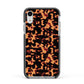 Tortoise Shell Pattern Apple iPhone XR Impact Case Black Edge on Silver Phone