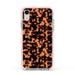 Tortoise Shell Pattern Apple iPhone XR Impact Case Pink Edge on Silver Phone