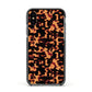 Tortoise Shell Pattern Apple iPhone Xs Impact Case Black Edge on Black Phone