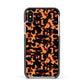 Tortoise Shell Pattern Apple iPhone Xs Impact Case Black Edge on Gold Phone