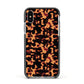 Tortoise Shell Pattern Apple iPhone Xs Impact Case Black Edge on Silver Phone