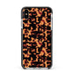Tortoise Shell Pattern Apple iPhone Xs Max Impact Case Black Edge on Silver Phone