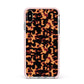 Tortoise Shell Pattern Apple iPhone Xs Max Impact Case Pink Edge on Silver Phone