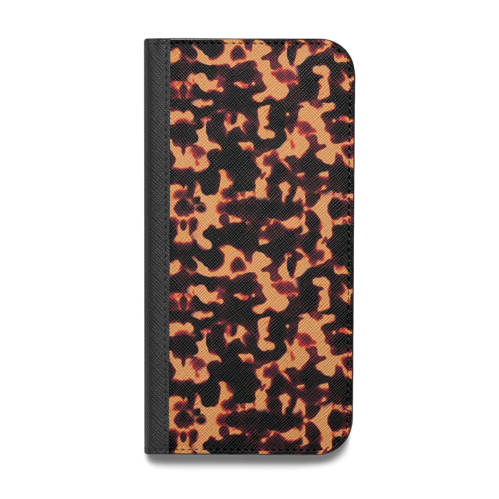 Tortoise Shell Pattern Vegan Leather Flip Samsung Case
