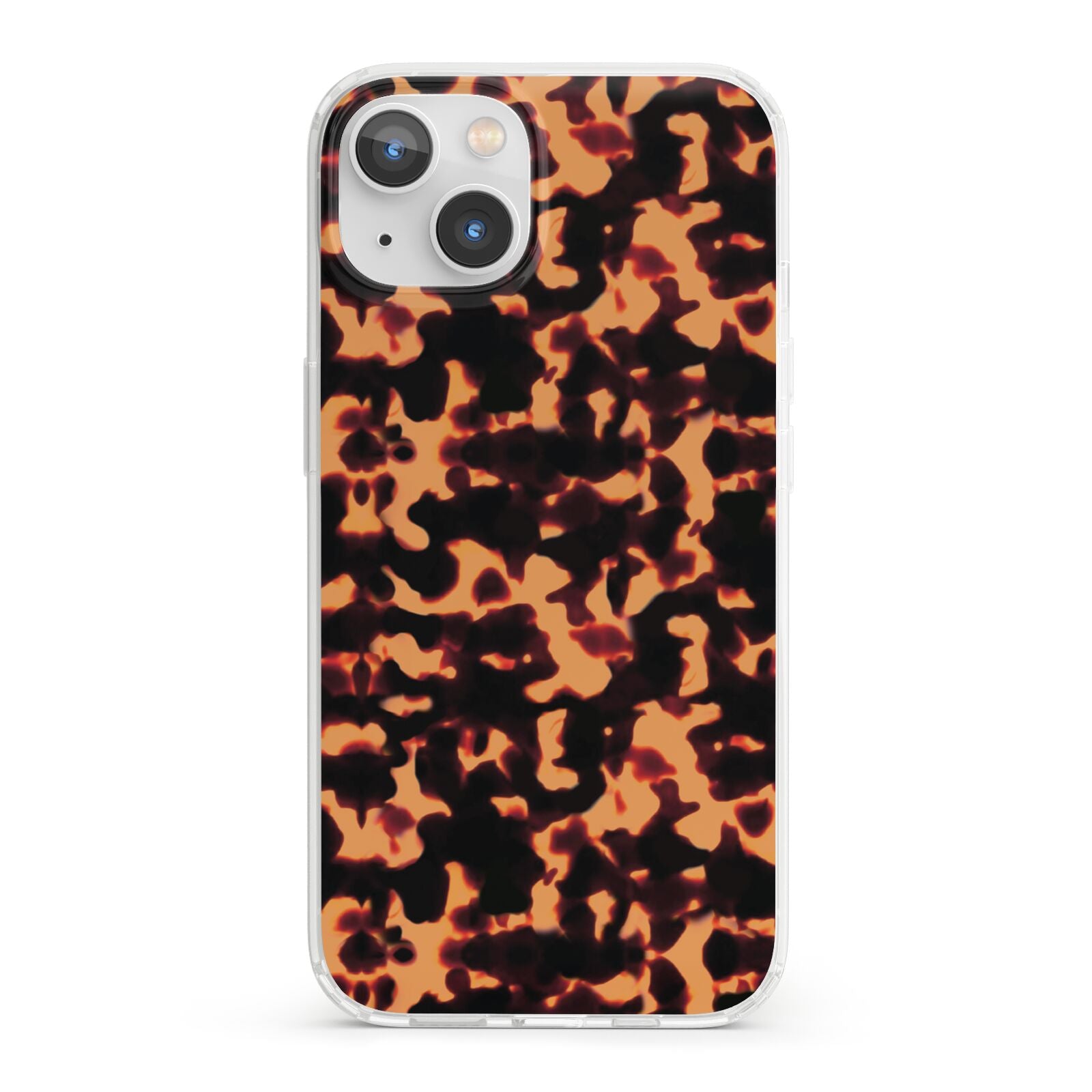 Tortoise Shell Pattern iPhone 13 Clear Bumper Case