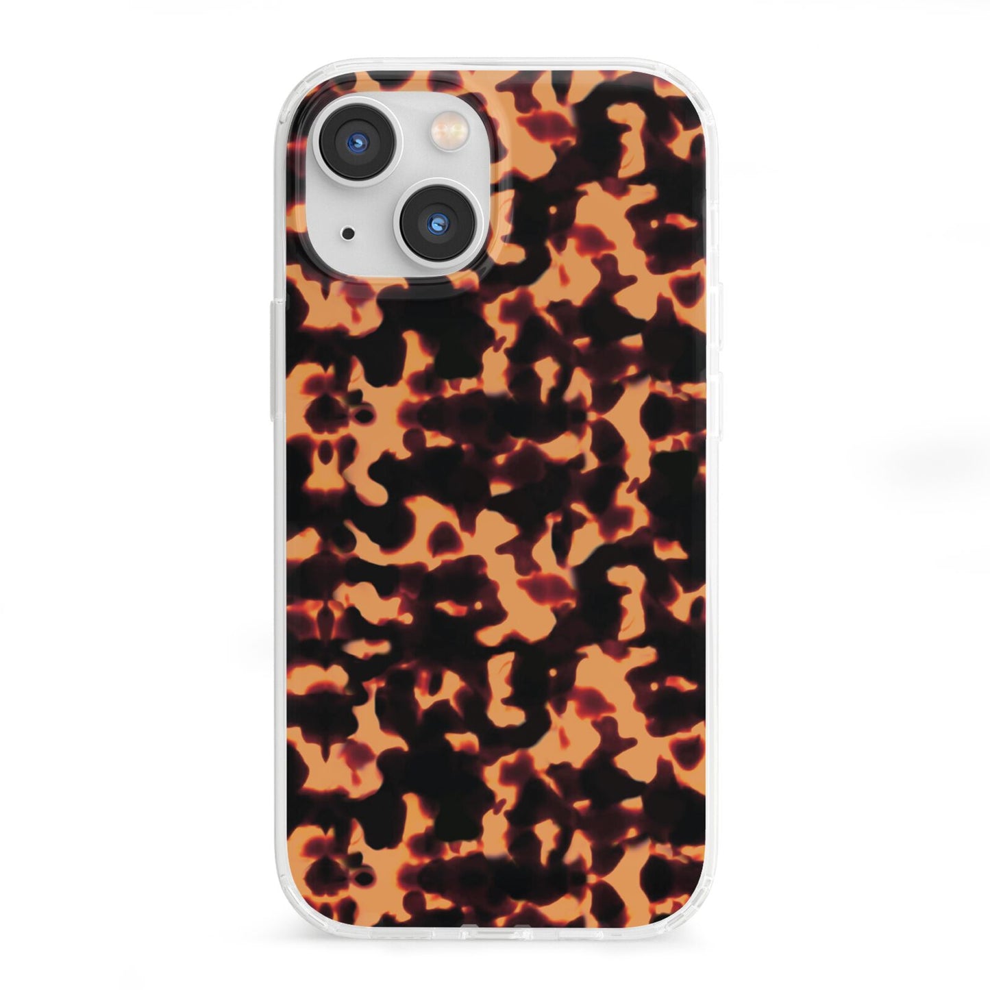 Tortoise Shell Pattern iPhone 13 Mini Clear Bumper Case