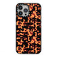 Tortoise Shell Pattern iPhone 13 Pro Max Black Impact Case on Silver phone