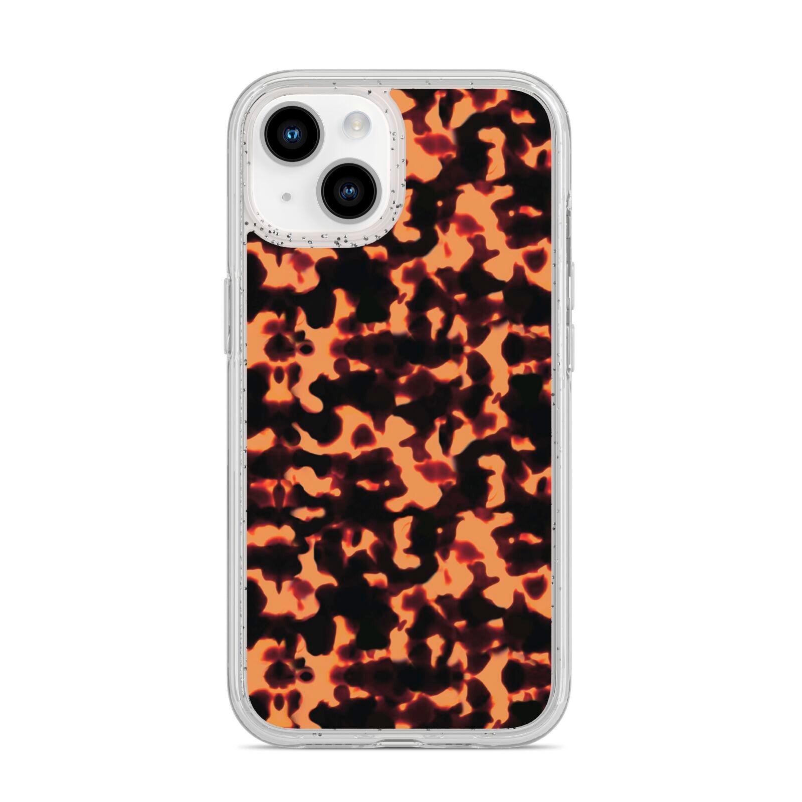 Tortoise Shell Pattern iPhone 14 Glitter Tough Case Starlight