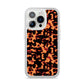 Tortoise Shell Pattern iPhone 14 Pro Clear Tough Case Silver