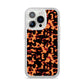Tortoise Shell Pattern iPhone 14 Pro Glitter Tough Case Silver