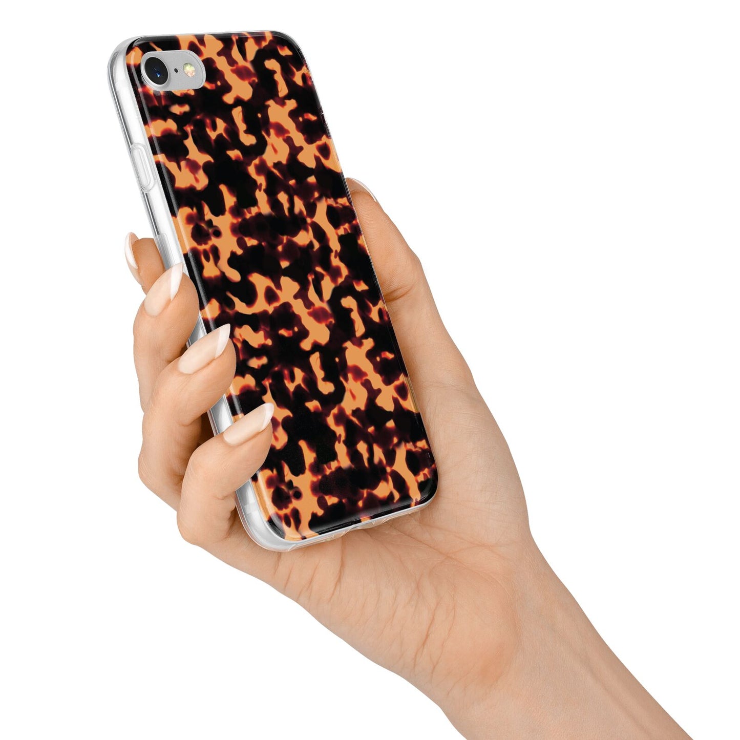 Tortoise Shell Pattern iPhone 7 Bumper Case on Silver iPhone Alternative Image