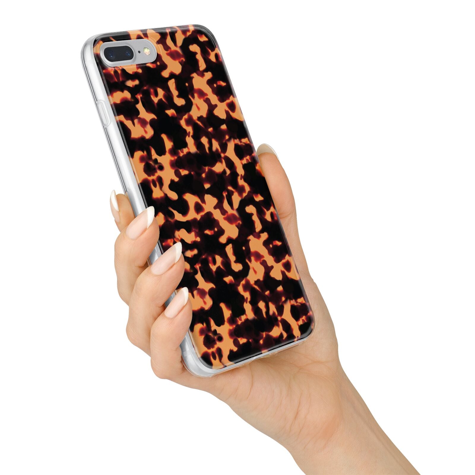 Tortoise Shell Pattern iPhone 7 Plus Bumper Case on Silver iPhone Alternative Image