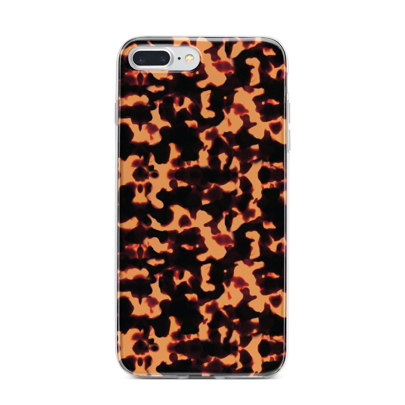 Tortoise Shell Pattern iPhone 7 Plus Bumper Case on Silver iPhone
