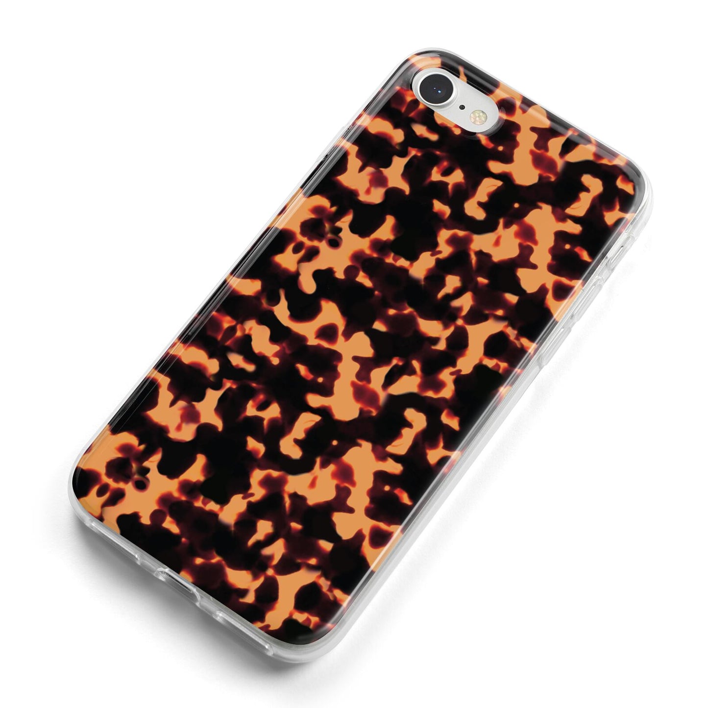 Tortoise Shell Pattern iPhone 8 Bumper Case on Silver iPhone Alternative Image
