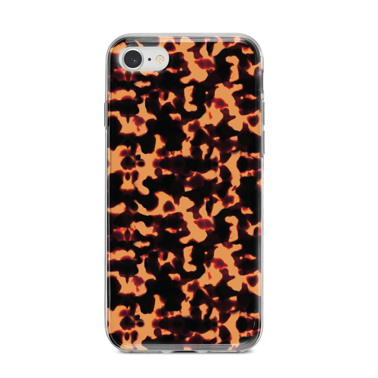 Tortoise Shell Pattern iPhone 8 Bumper Case on Silver iPhone