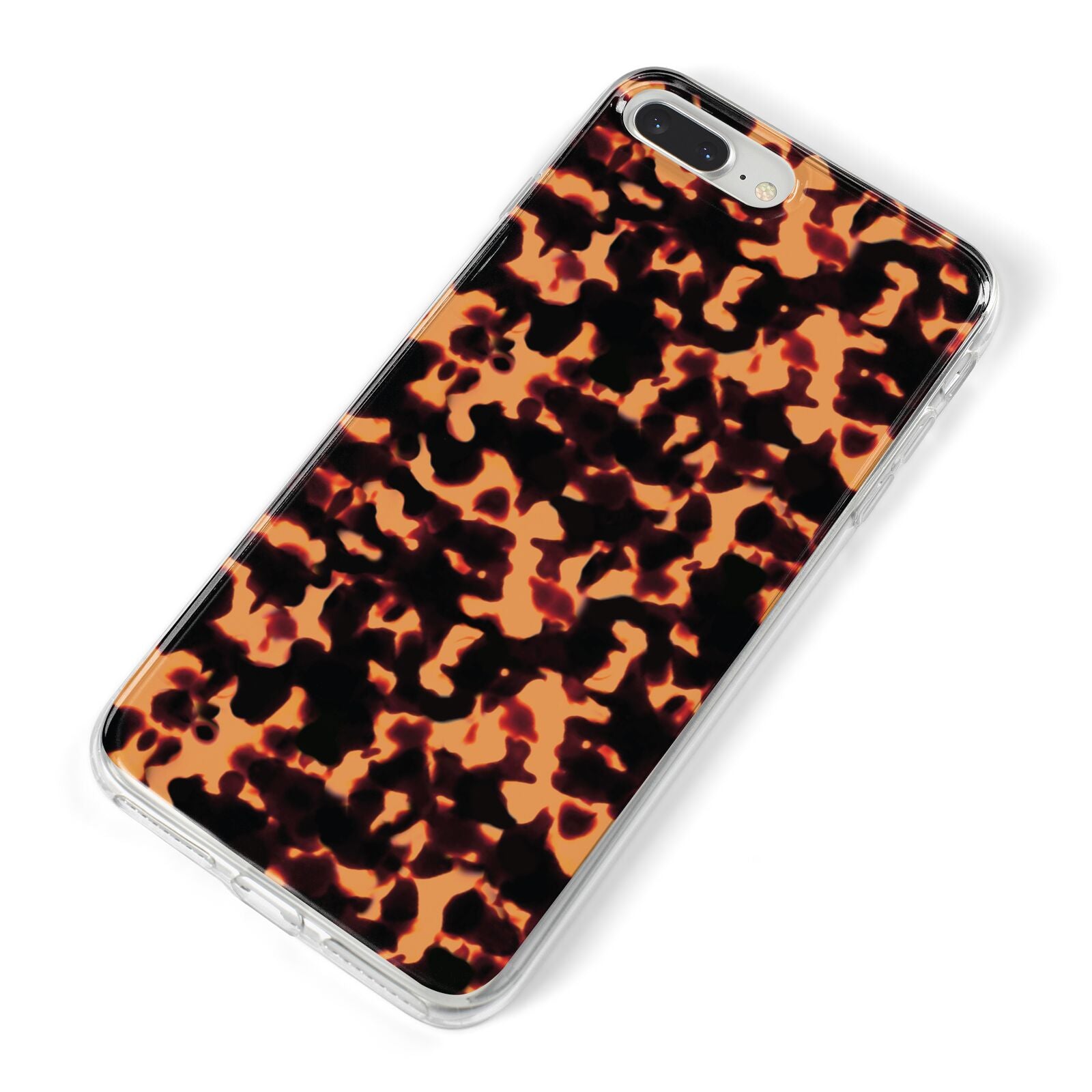 Tortoise Shell Pattern iPhone 8 Plus Bumper Case on Silver iPhone Alternative Image
