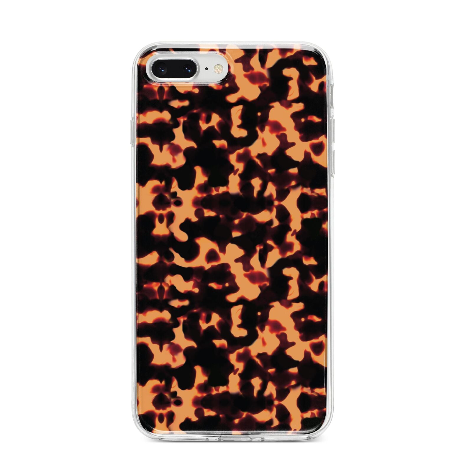 Tortoise Shell Pattern iPhone 8 Plus Bumper Case on Silver iPhone