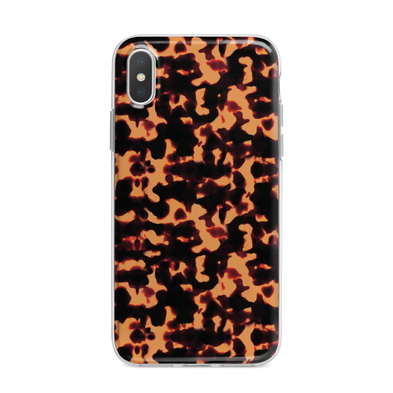Tortoise Shell Pattern iPhone X Bumper Case on Silver iPhone Alternative Image 1