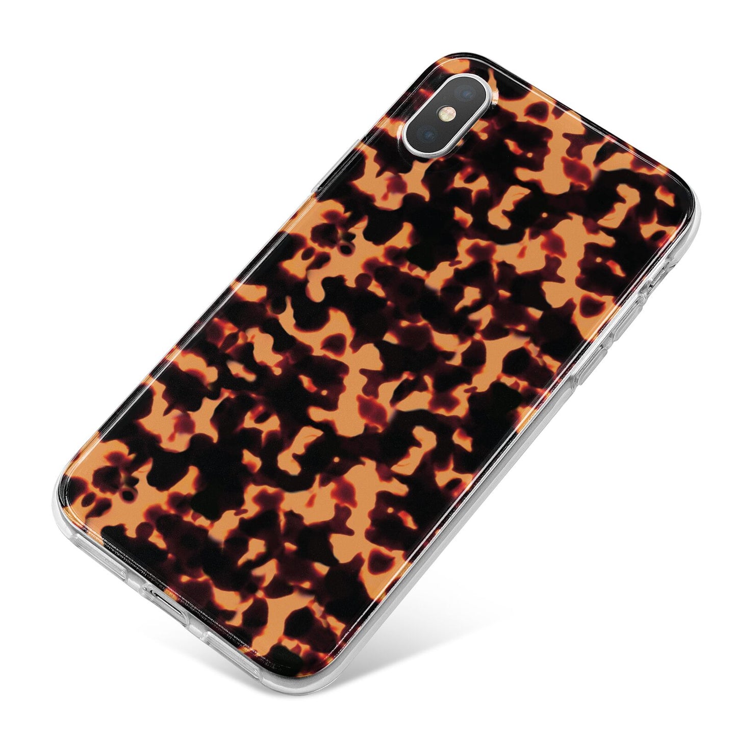 Tortoise Shell Pattern iPhone X Bumper Case on Silver iPhone