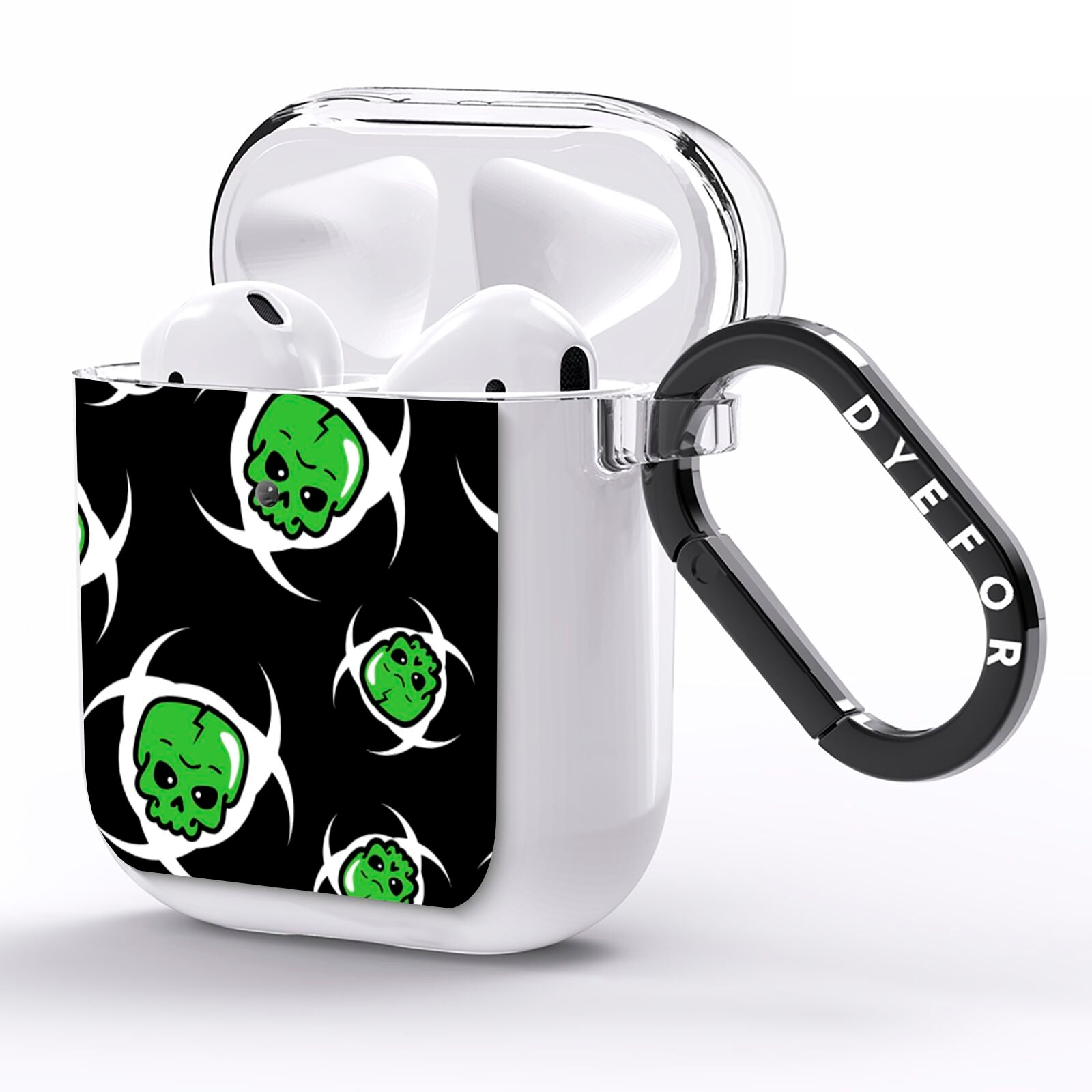 Toxic Skulls AirPods Clear Case Side Image