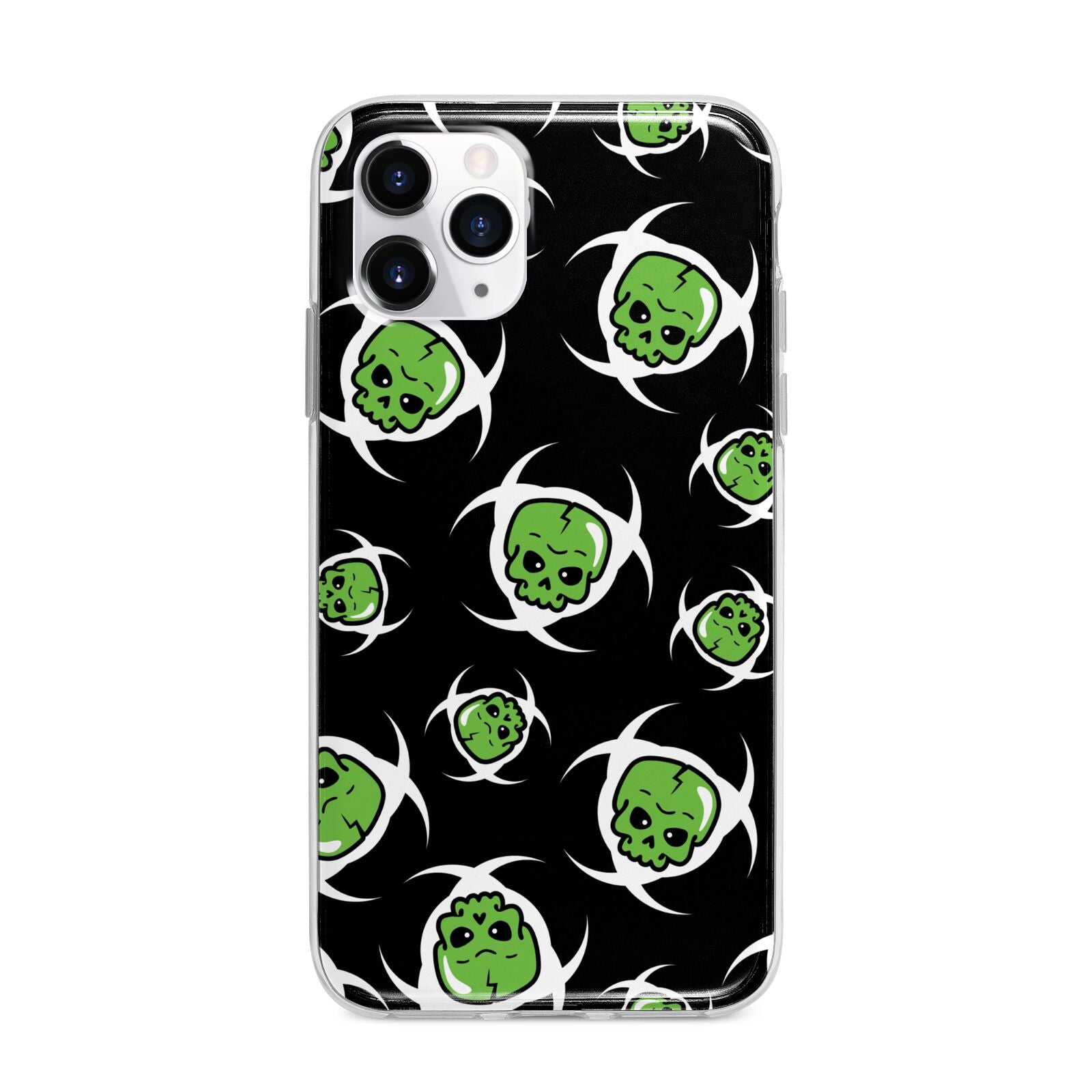 Toxic Skulls Apple iPhone 11 Pro Max in Silver with Bumper Case