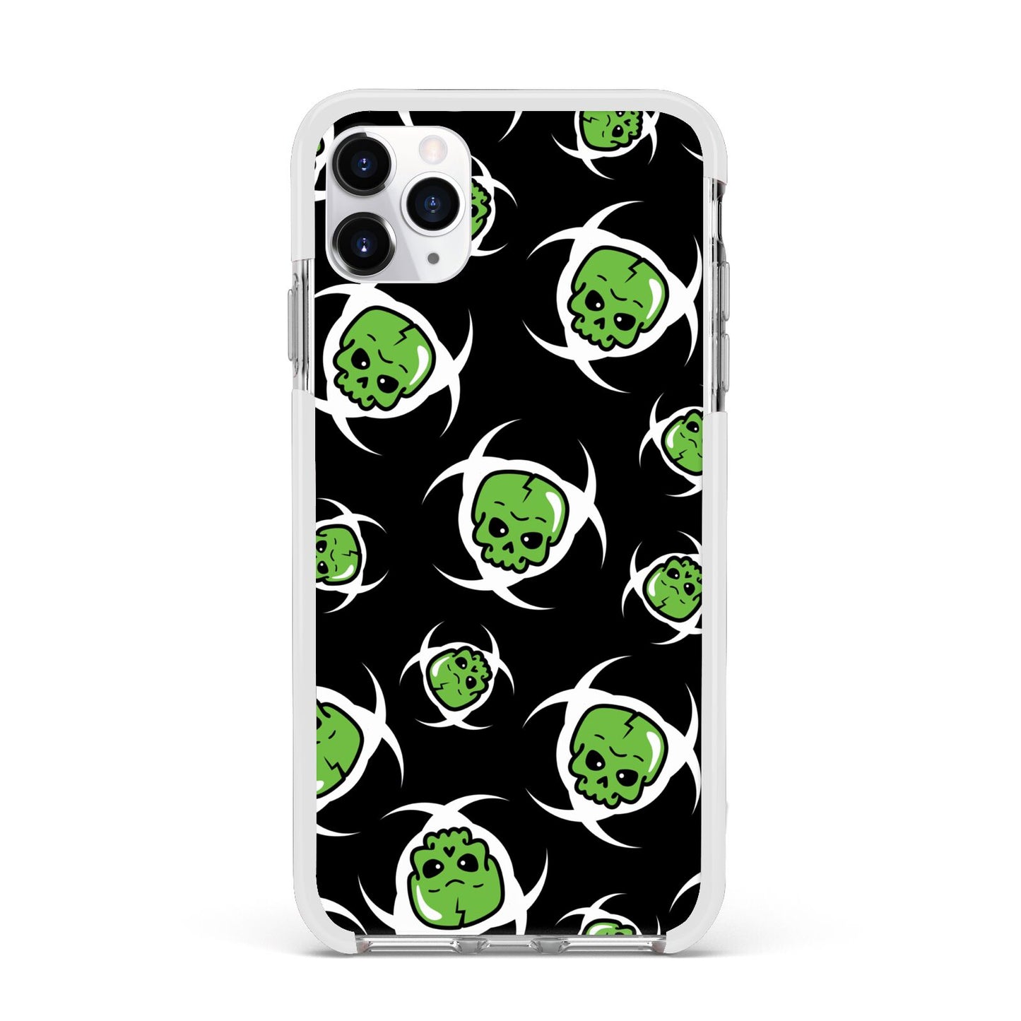 Toxic Skulls Apple iPhone 11 Pro Max in Silver with White Impact Case