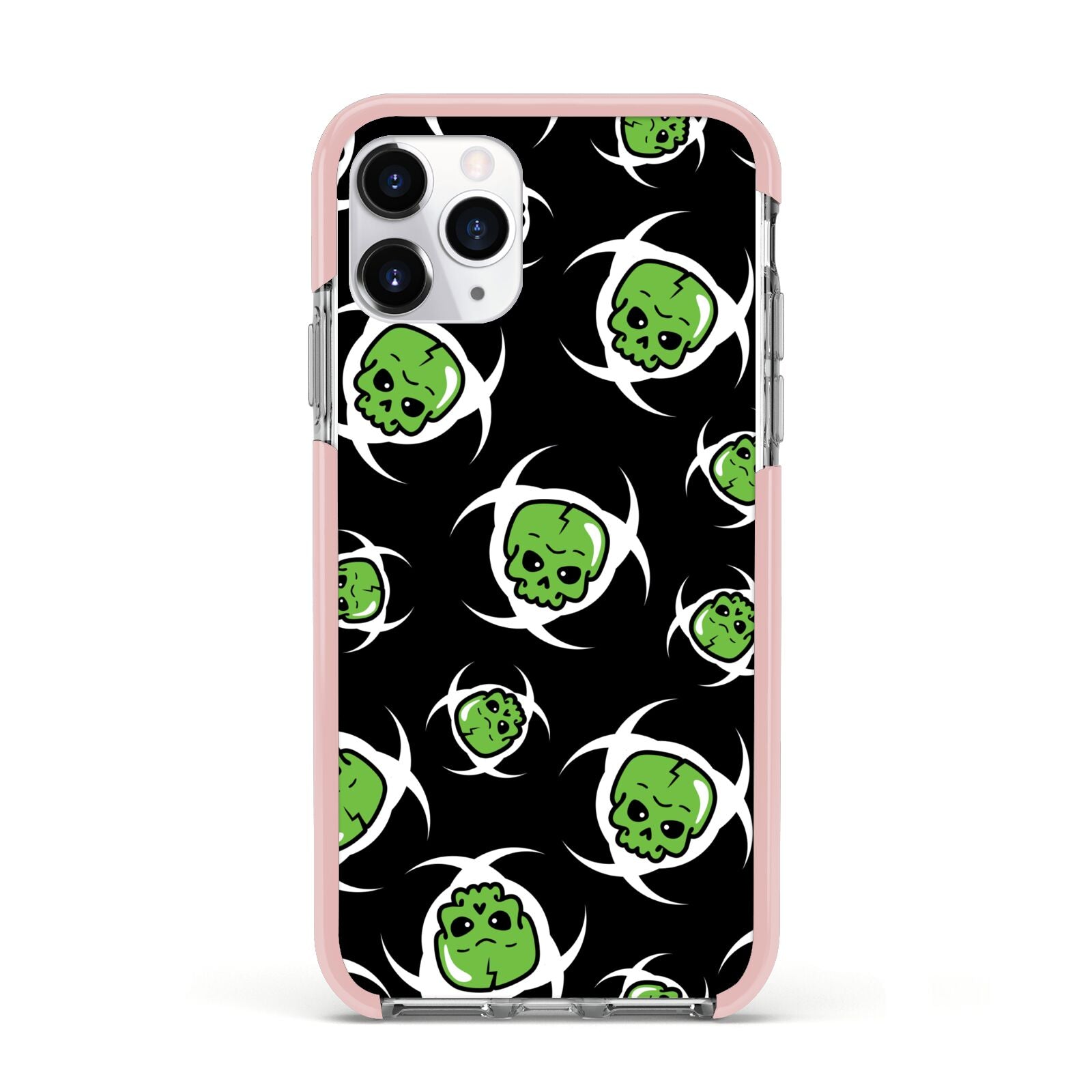 Toxic Skulls Apple iPhone 11 Pro in Silver with Pink Impact Case