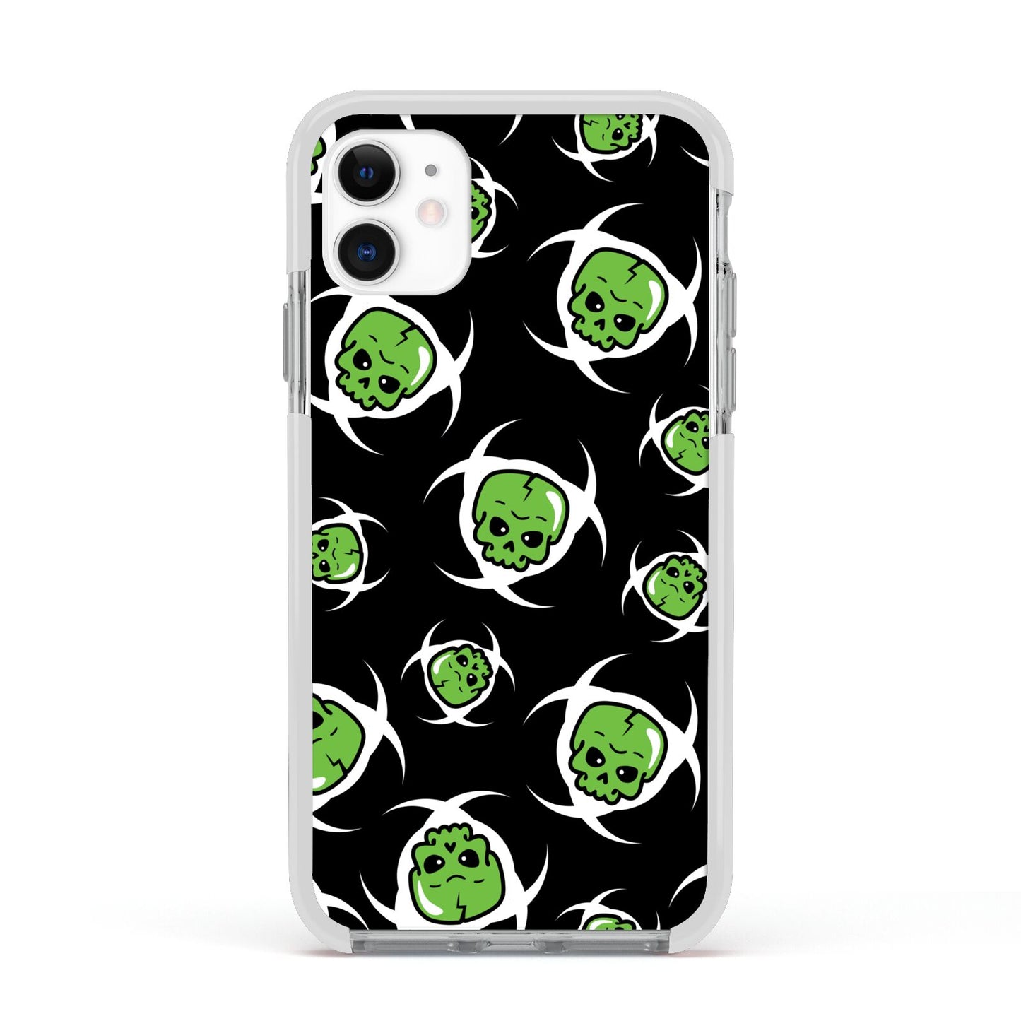 Toxic Skulls Apple iPhone 11 in White with White Impact Case