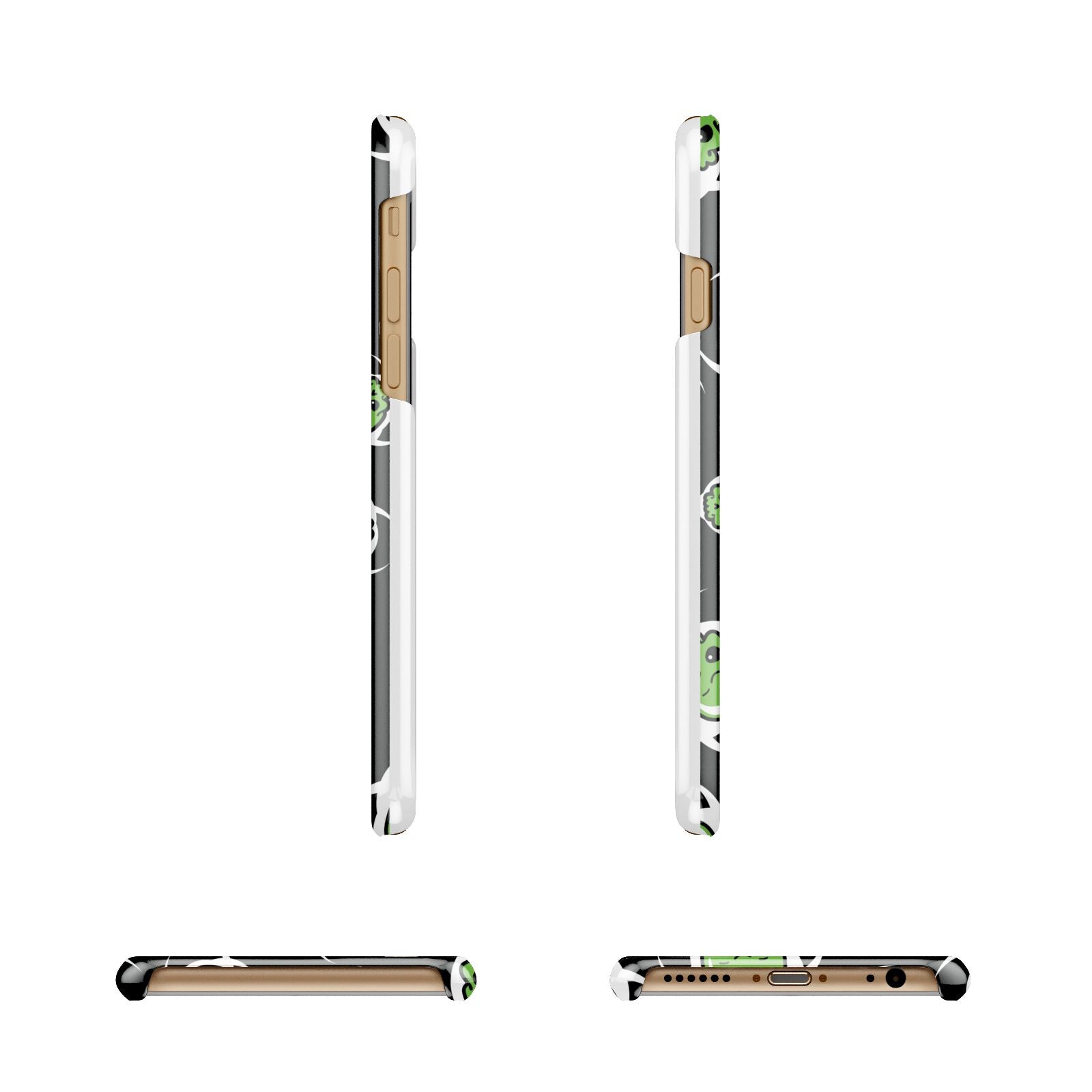 Toxic Skulls Apple iPhone 6 3D Wrap Snap Case Angled Images