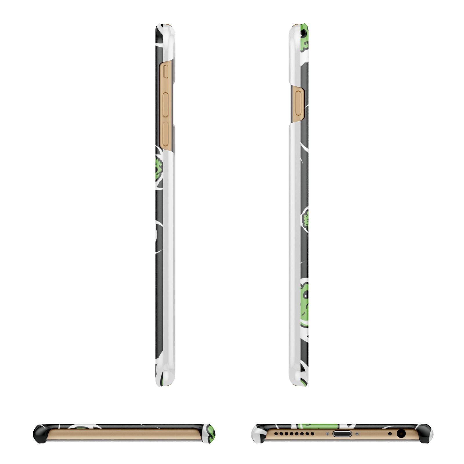 Toxic Skulls Apple iPhone 6 Plus 3D Wrap Snap Case Angled Images