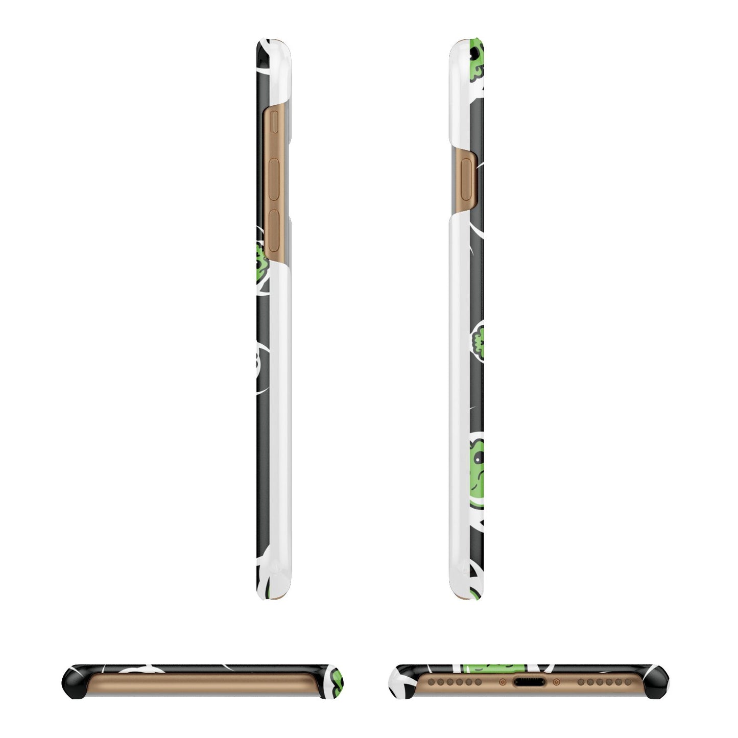 Toxic Skulls Apple iPhone 7 8 3D Wrap Snap Case Angled Images