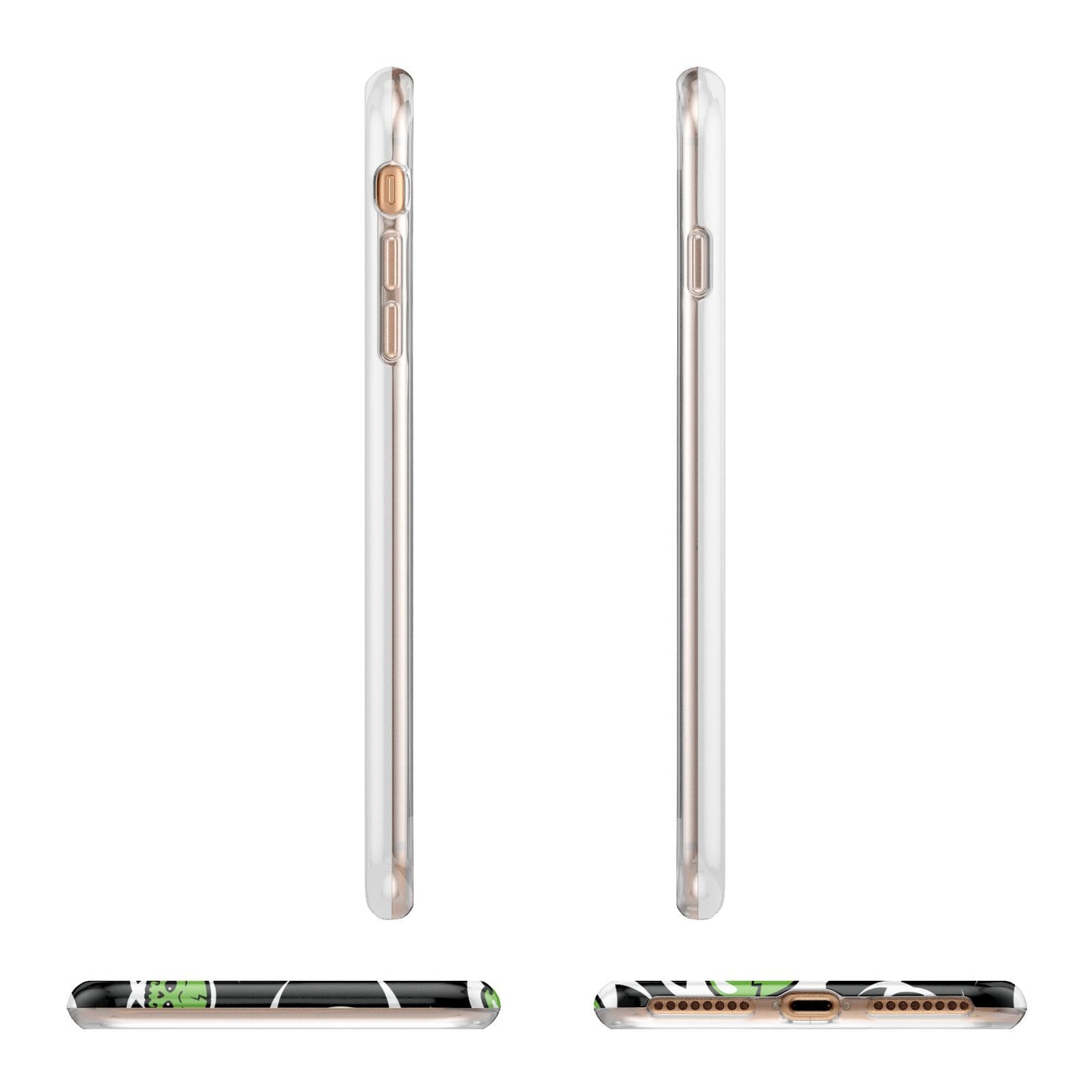 Toxic Skulls Apple iPhone 7 8 Plus 3D Wrap Tough Case Alternative Image Angles