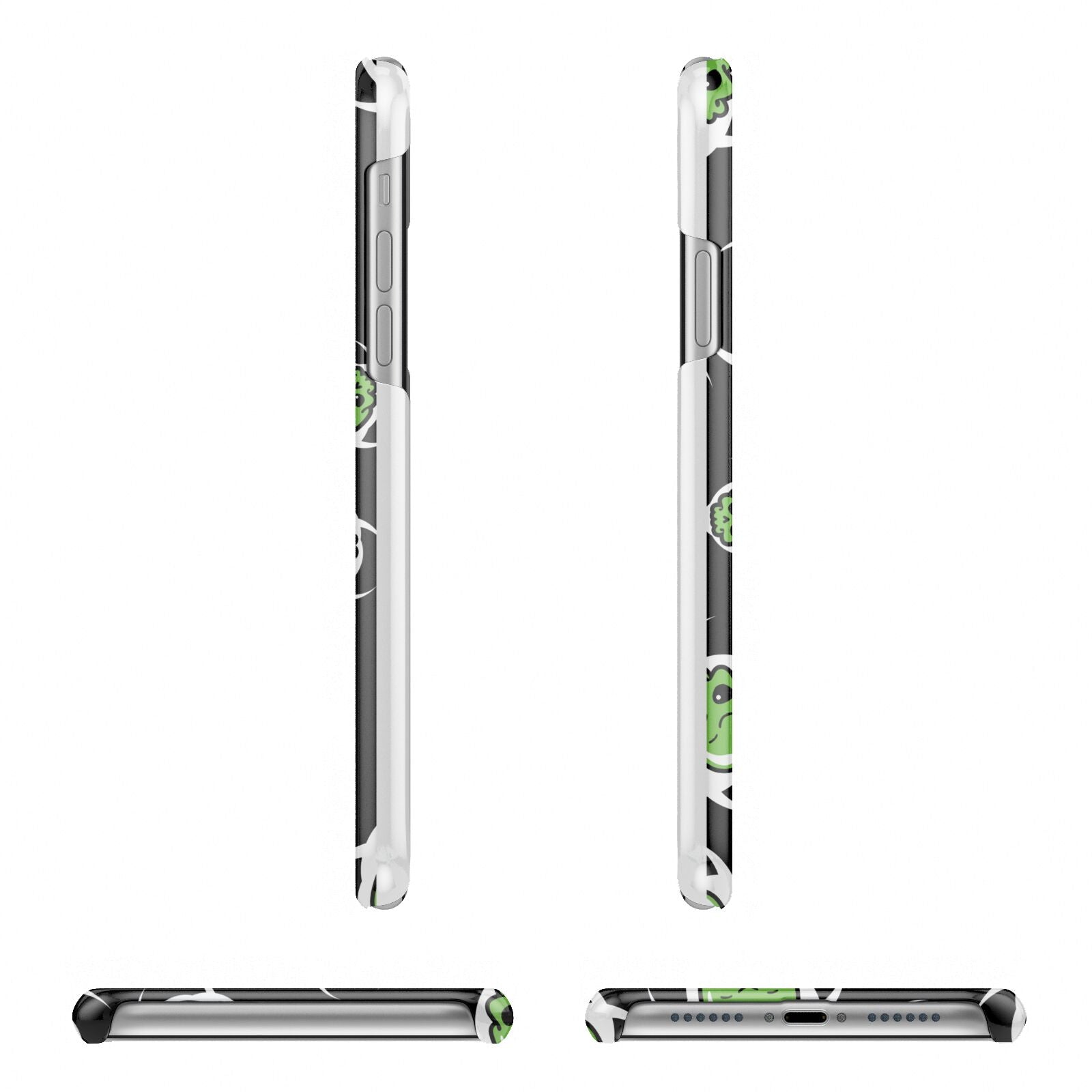 Toxic Skulls Apple iPhone XR 3D Wrap Snap Case Angled Images on White Phone