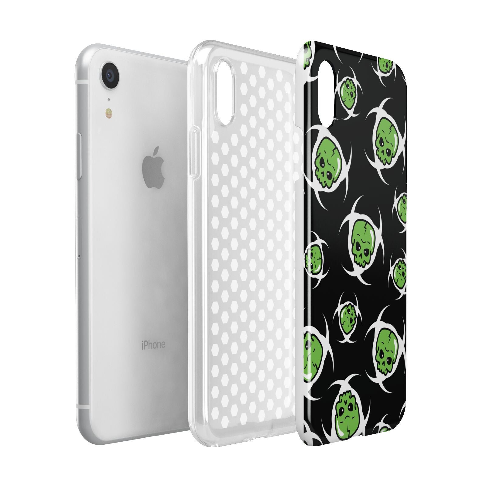 Toxic Skulls Apple iPhone XR White 3D Tough Case Expanded view