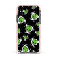 Toxic Skulls Apple iPhone Xs Impact Case Pink Edge on Black Phone