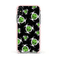 Toxic Skulls Apple iPhone Xs Impact Case Pink Edge on Silver Phone