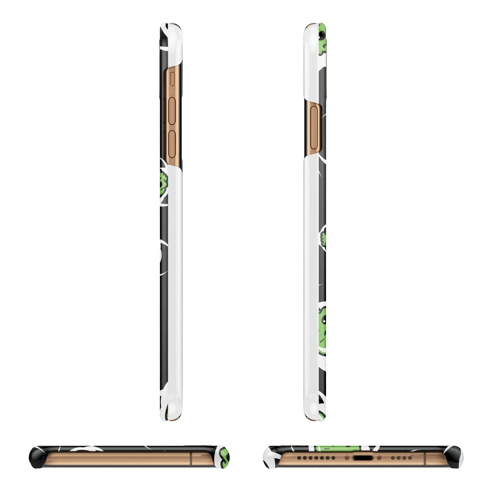 Toxic Skulls Apple iPhone Xs Max 3D Wrap Snap Case Angled Images