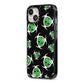 Toxic Skulls iPhone 13 Black Impact Case Side Angle on Silver phone