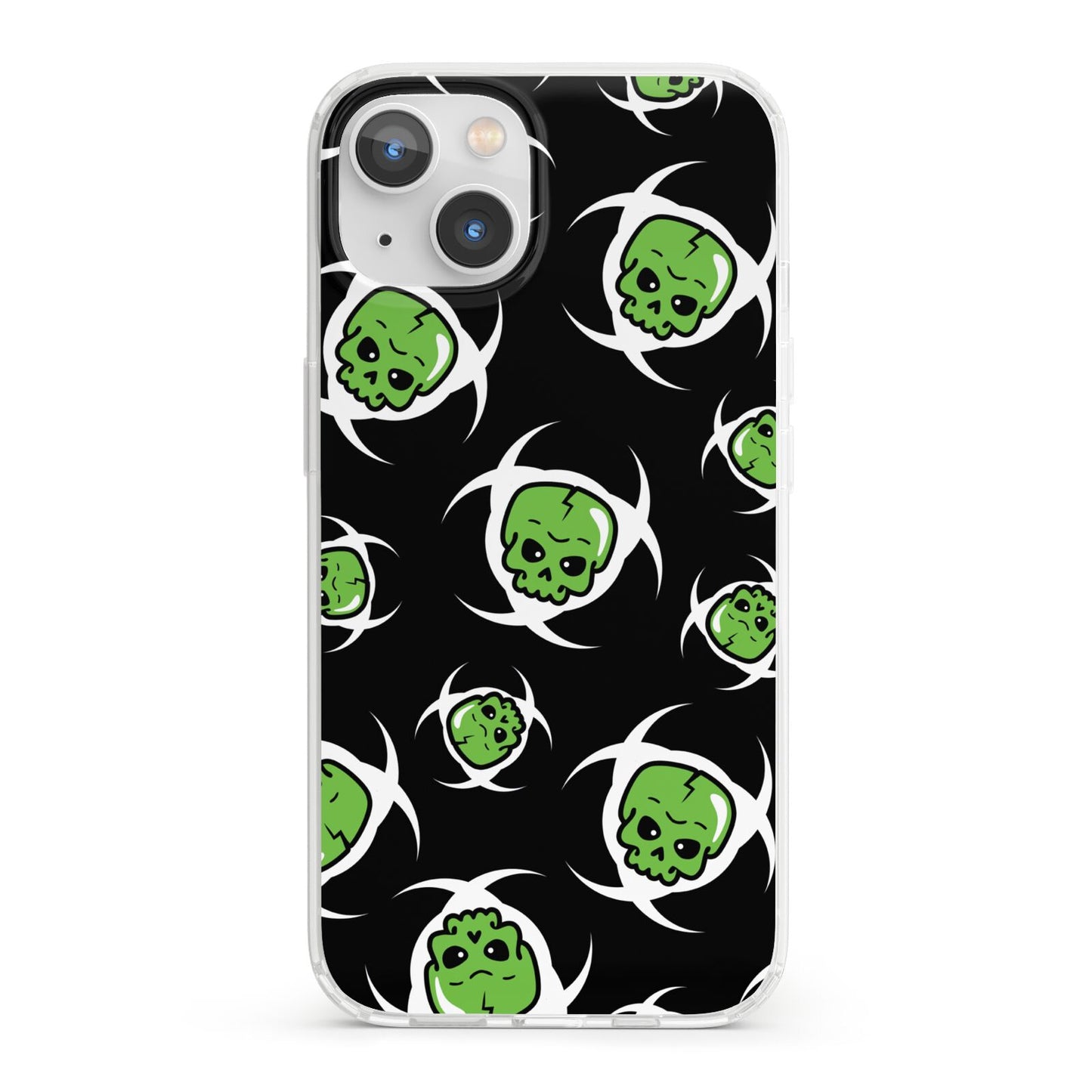 Toxic Skulls iPhone 13 Clear Bumper Case