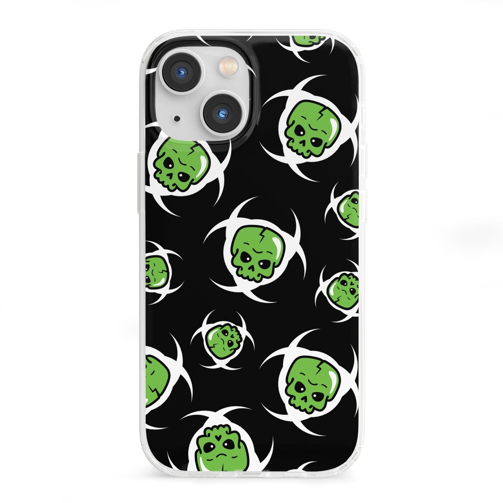 Toxic Skulls iPhone 13 Mini Clear Bumper Case
