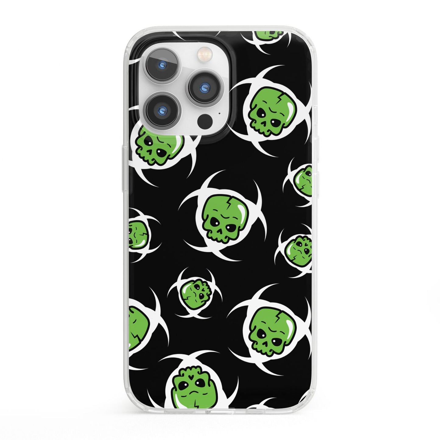 Toxic Skulls iPhone 13 Pro Clear Bumper Case