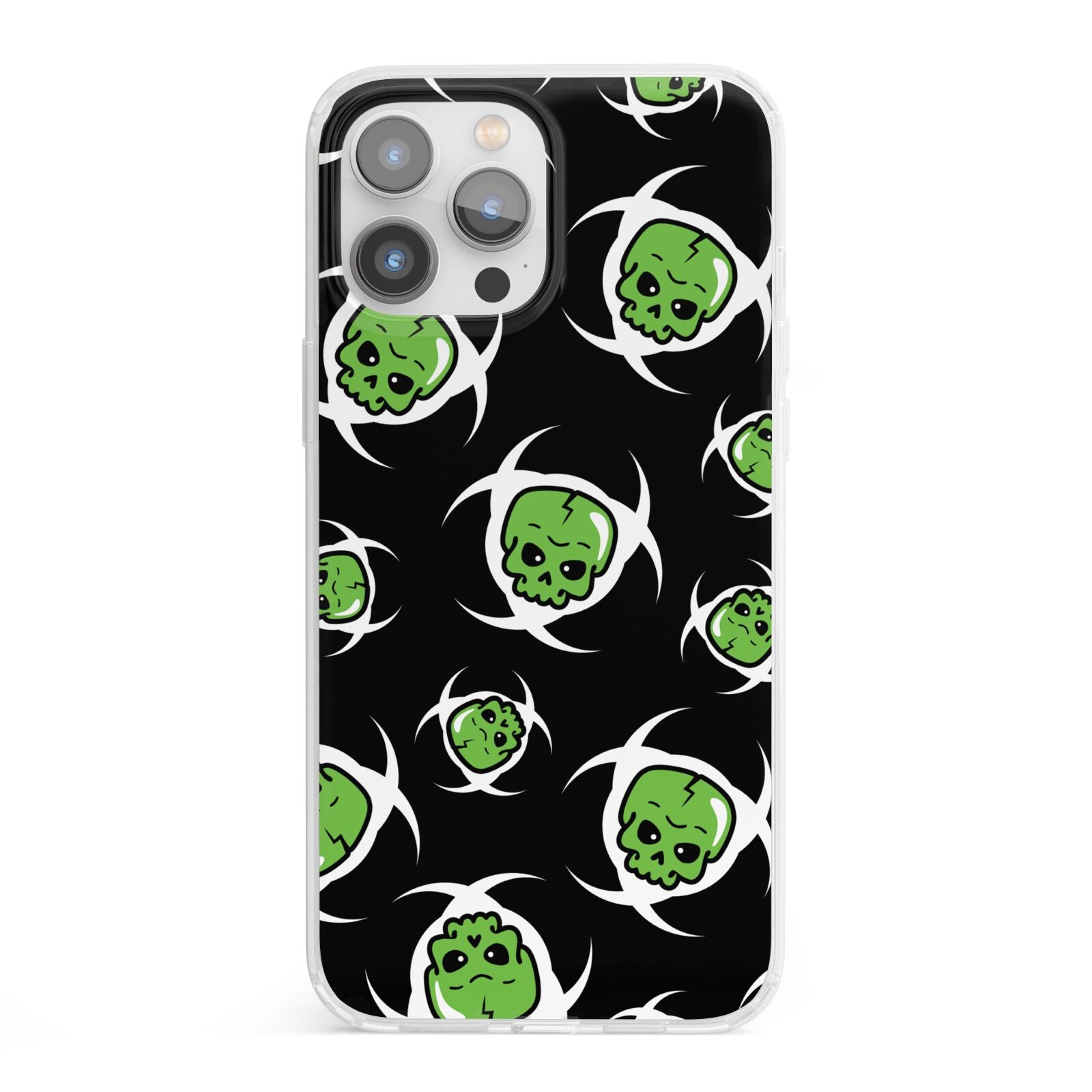 Toxic Skulls iPhone 13 Pro Max Clear Bumper Case