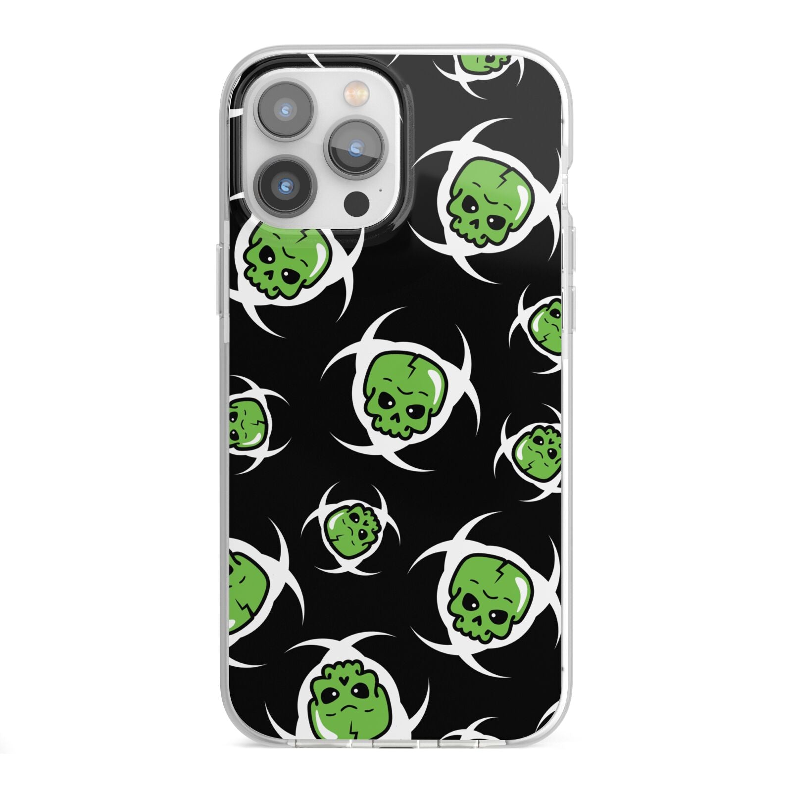 Toxic Skulls iPhone 13 Pro Max TPU Impact Case with White Edges