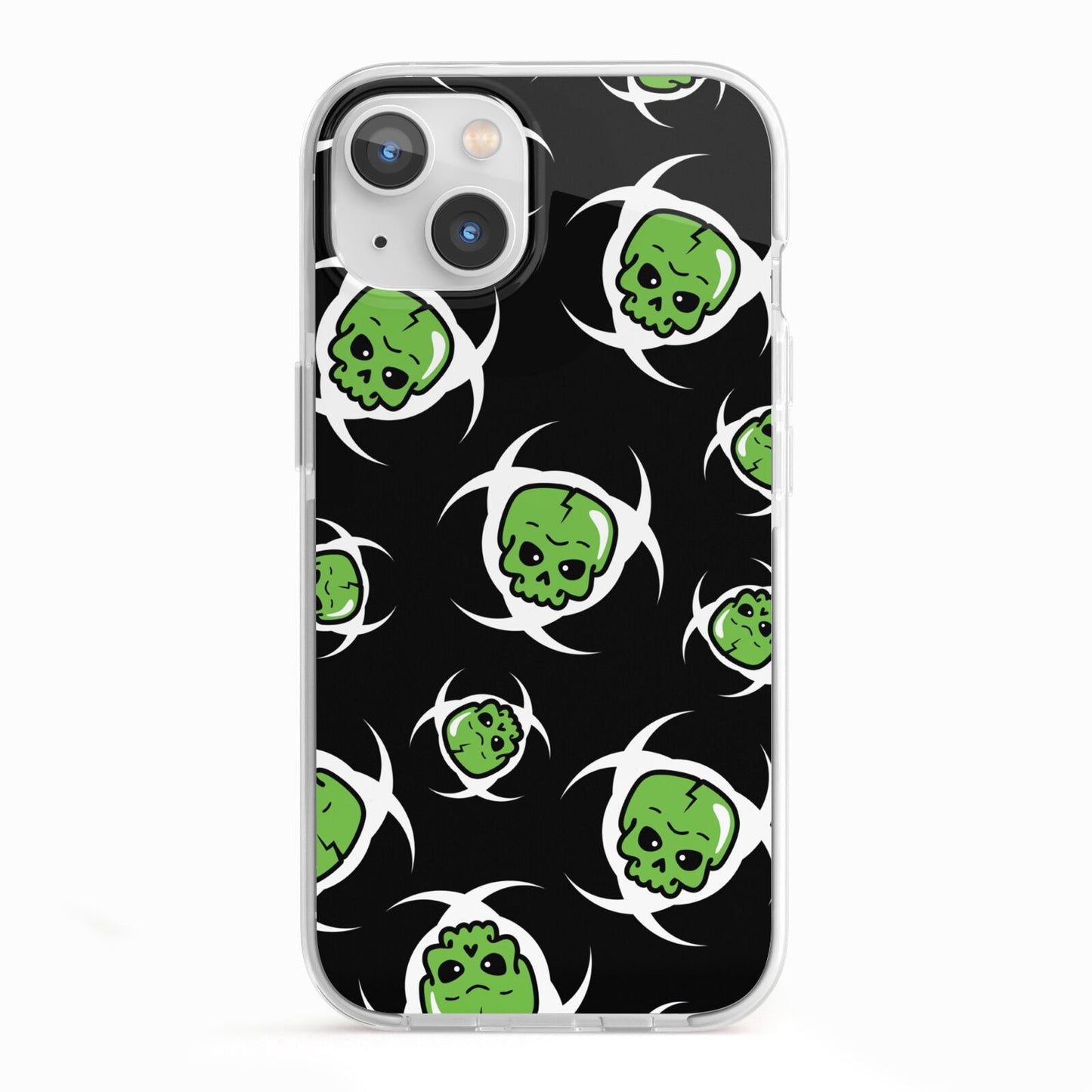 Toxic Skulls iPhone 13 TPU Impact Case with White Edges