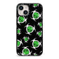 Toxic Skulls iPhone 14 Black Impact Case on Silver phone