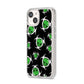 Toxic Skulls iPhone 14 Clear Tough Case Starlight Angled Image