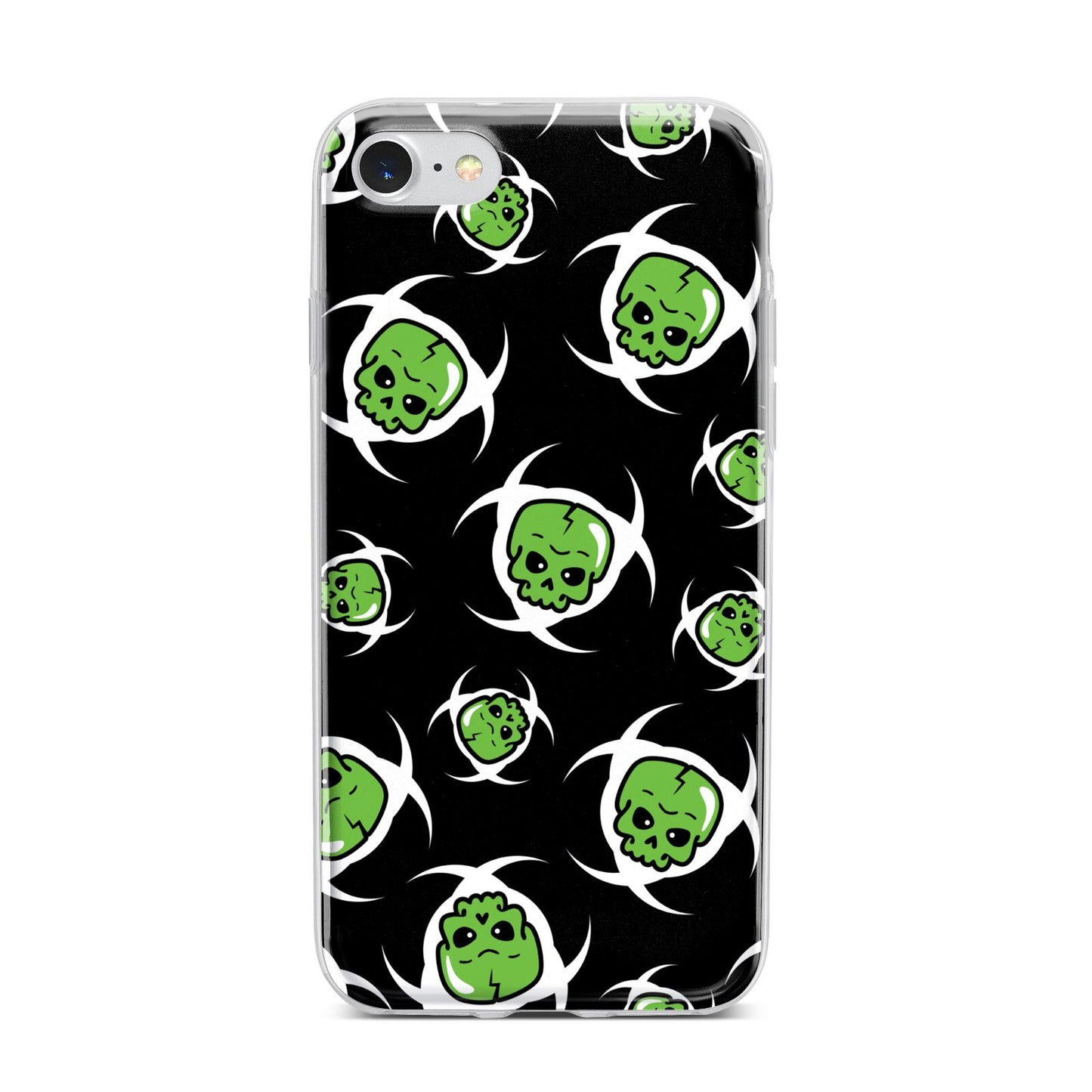 Toxic Skulls iPhone 7 Bumper Case on Silver iPhone