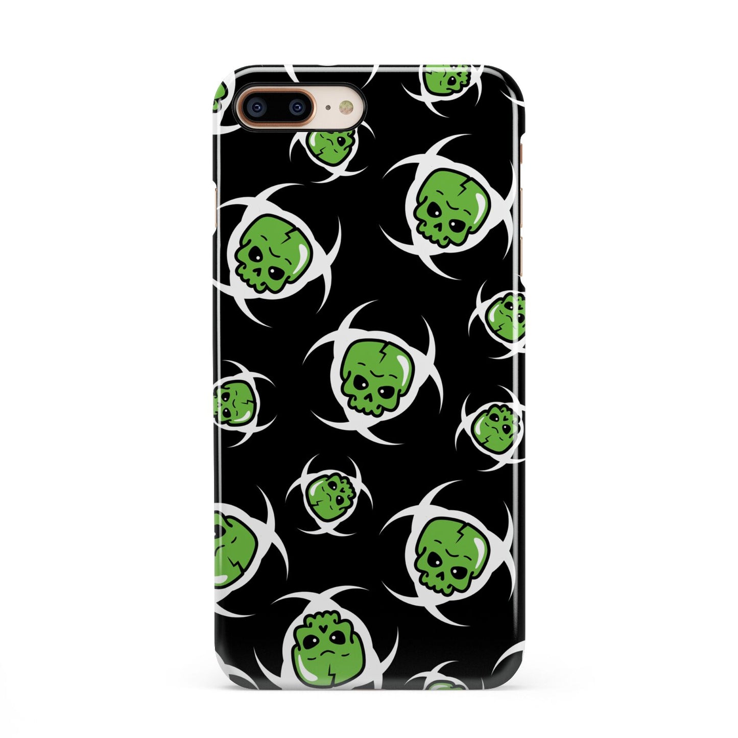 Toxic Skulls iPhone 8 Plus 3D Snap Case on Gold Phone