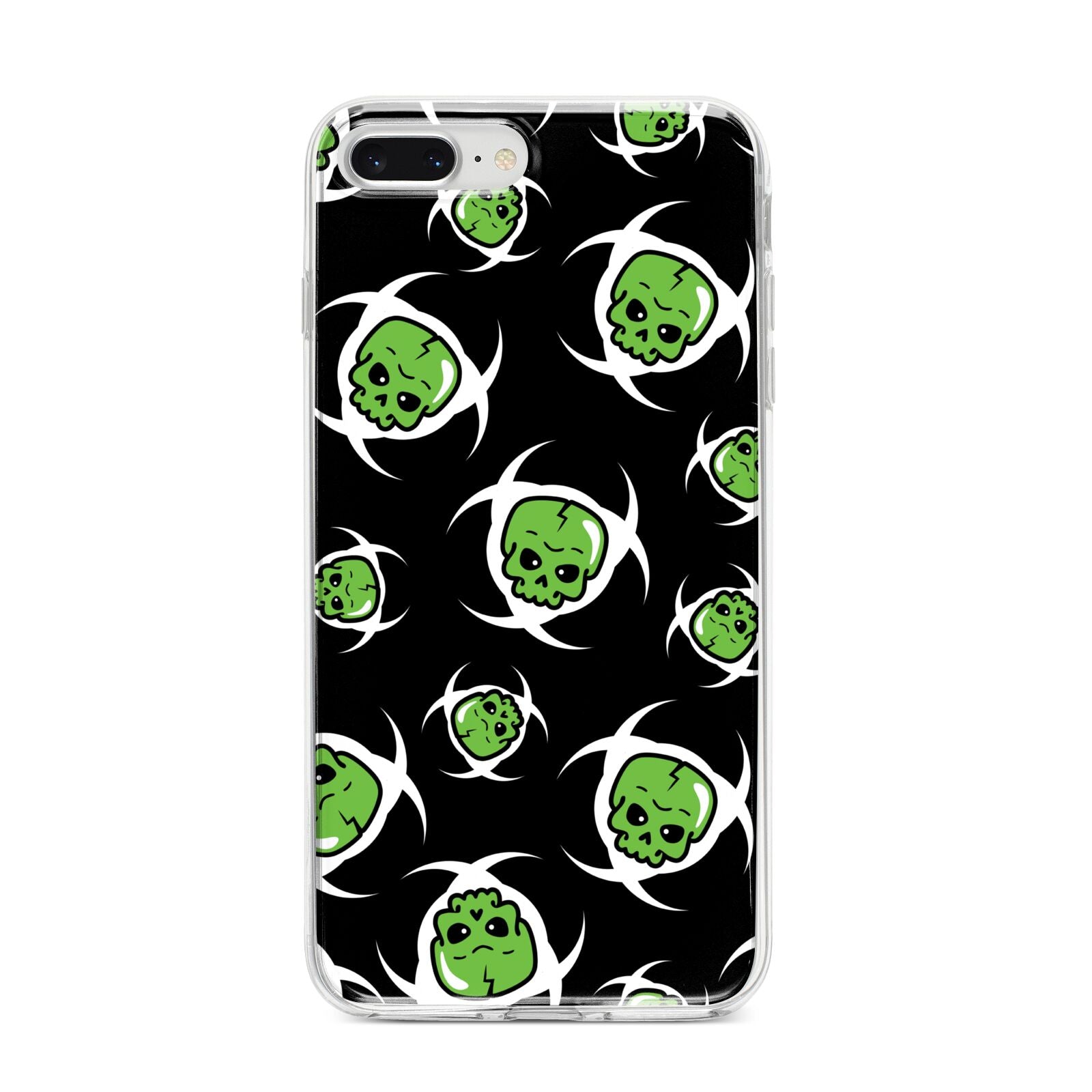 Toxic Skulls iPhone 8 Plus Bumper Case on Silver iPhone