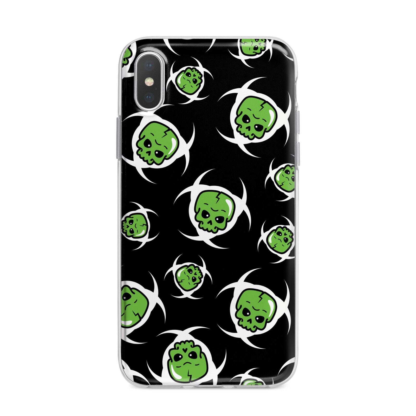 Toxic Skulls iPhone X Bumper Case on Silver iPhone Alternative Image 1